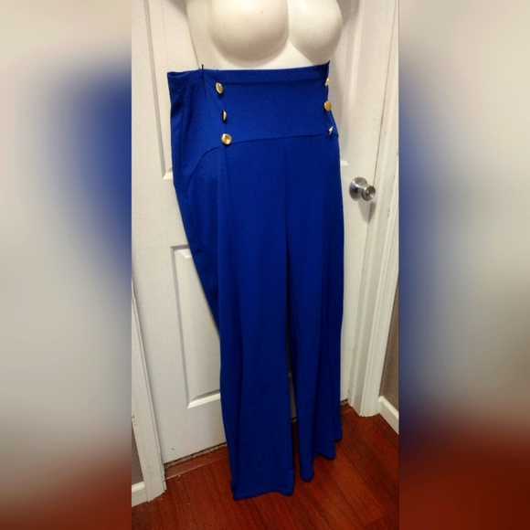 Fashion Nova High Waisted Dress Pants w/ Gold Button Details Sz 3X - Picture 6 of 8